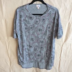 Lularoe Hibiscus Pattern Irma Shirt, XXS